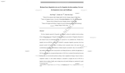 Hesitant fuzzy linguistic term sets for linguistic decision making: Current developments, issues and challenges